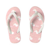 Gepersonaliseerde roze moderne magische eenhoorn m kinder teenslippers (Voetbed)