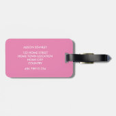 Gepersonaliseerde Roze Moderne Monogram Bagagelabel (Achterkant horizontaal)