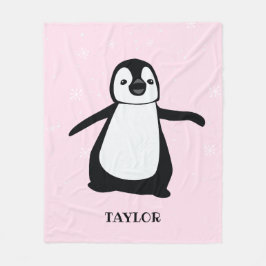 Gepersonaliseerde Roze moderne schattige baby ping Fleece Deken