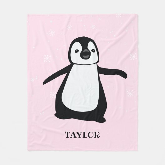 Gepersonaliseerde Roze moderne schattige baby ping Fleece Deken (Voorkant)