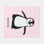Gepersonaliseerde Roze moderne schattige baby ping Fleece Deken (Voorkant (Horizontaal))