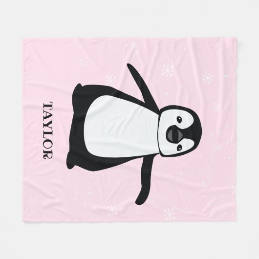 Gepersonaliseerde Roze moderne schattige baby ping Fleece Deken (Voorkant (Horizontaal))