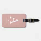Gepersonaliseerde Roze Monogram Bagage Label (Voorkant horizontaal)