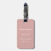 Gepersonaliseerde Roze Monogram Bagage Label (Achterkant verticaal)