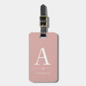 Gepersonaliseerde Roze Monogram Bagage Label (Voorkant verticaal)