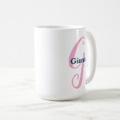 Gepersonaliseerde roze monogram letter G Aangepast Koffiemok (Voorkant rechts)