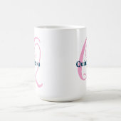 Gepersonaliseerde Roze Monogram Letter Q Aangepast Koffiemok (Center)