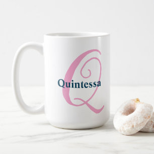 Gepersonaliseerde Roze Monogram Letter Q Aangepast Koffiemok