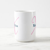 Gepersonaliseerde Roze Monogram Letter X Aangepast Koffiemok (Center)