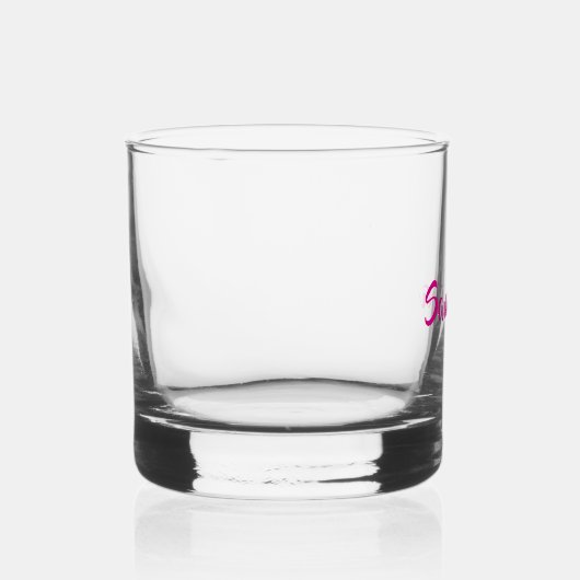 Gepersonaliseerde roze monogram naam whisky glas (Rechts)