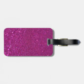 Gepersonaliseerde roze mousserende glitter bagagelabel (Achterkant horizontaal)