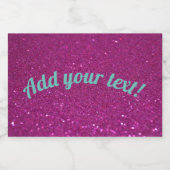 Gepersonaliseerde roze mousserende glitter sparkling wijnetiket (Enkel label)