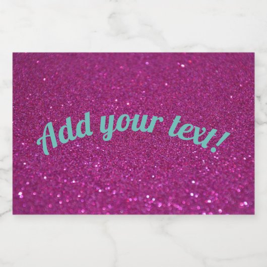 Gepersonaliseerde roze mousserende glitter sparkling wijnetiket (Enkel label)