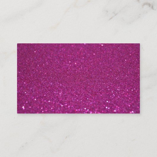 Gepersonaliseerde roze mousserende glitter visitekaartje (Achterkant)