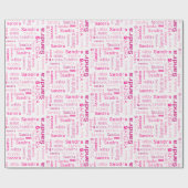 Gepersonaliseerde roze naam Gift Wrapping Paper Cadeaupapier (Vlak)