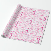 Gepersonaliseerde roze naam Gift Wrapping Paper Cadeaupapier (Uitgerold)