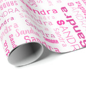 Gepersonaliseerde roze naam Gift Wrapping Paper Cadeaupapier (Rol Hoek)