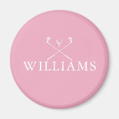 Gepersonaliseerde roze naam golfclubs magneet (Voorkant)