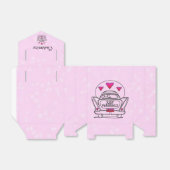 Gepersonaliseerde roze net getrouwd huwelijksreis bedankdoosjes (Uitgevouwen)