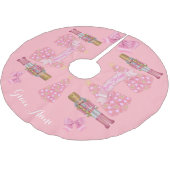 Gepersonaliseerde roze Notenkraker Kerstboom rok (Gekanteld)