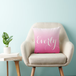 Gepersonaliseerde roze ombre Girls Room of Baby Nu Kussen