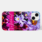 Gepersonaliseerde roze ombre orchids Case-Mate iPhone case (Achterkant (horizontaal))