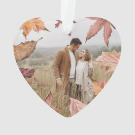 Gepersonaliseerde roze Onze eerste Kerstmisfoto Ornament