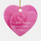 Gepersonaliseerde roze onze kleine prinses siervoo keramisch ornament (Achterkant)