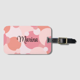Gepersonaliseerde roze-oranje molecule bagagelabel