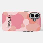 Gepersonaliseerde roze-oranje moleculen Case-Mate iPhone case (Achterkant (horizontaal))
