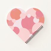 Gepersonaliseerde roze-oranje moleculen hart notitieboek (Achterkant)