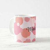 Gepersonaliseerde roze-oranje moleculen koffiemok (Voorkant links)