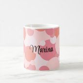 Gepersonaliseerde roze-oranje moleculen koffiemok (Center)