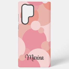 Gepersonaliseerde roze-oranje moleculen samsung galaxy hoesje