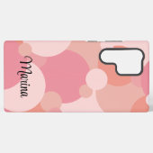 Gepersonaliseerde roze-oranje moleculen samsung galaxy hoesje (Achterkant horizontaal)