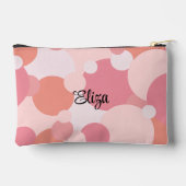 Gepersonaliseerde roze-oranje moleculen toilettas etui (Achterkant)