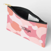 Gepersonaliseerde roze-oranje moleculen toilettas etui (Open)