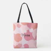 Gepersonaliseerde roze-oranje moleculen tote bag (Achterkant)