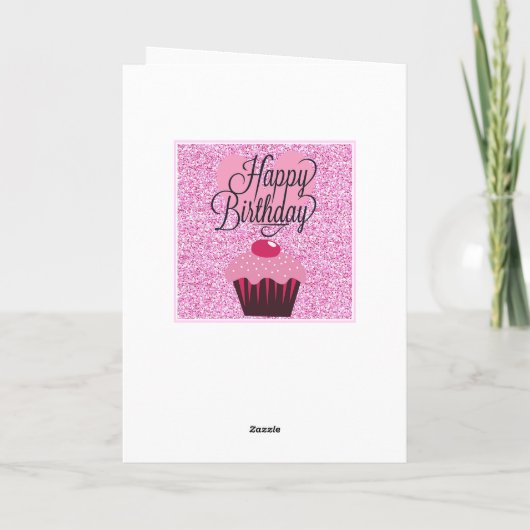 Gepersonaliseerde roze orwl Happy Birthday Card Zu Kaart (Achterkant)