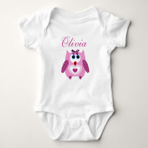 Gepersonaliseerde roze ovale baby Girl One Piece T Romper