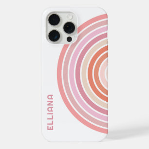 Gepersonaliseerde Roze Paars Oranje Midcentury Str iPhone 15 Pro Max Case