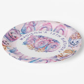 Gepersonaliseerde roze Paarse Halloween Boo Papieren Bordje (Gekanteld)