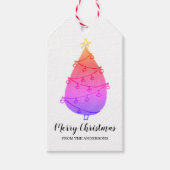 Gepersonaliseerde roze Paarse kerstboom - Labels m Cadeaulabel (Voorkant)