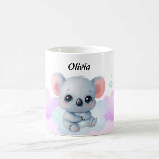 Gepersonaliseerde Roze & Paarse Koala Mok – Aangep (Center)
