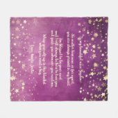 Gepersonaliseerde roze Paarse sterren bericht nich Fleece Deken (Voorkant (Horizontaal))
