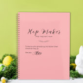 Gepersonaliseerde Roze Paashaas Planner - Hop Make