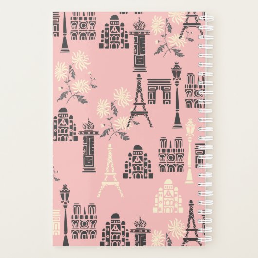 Gepersonaliseerde Roze Paris Planner (Achterkant)