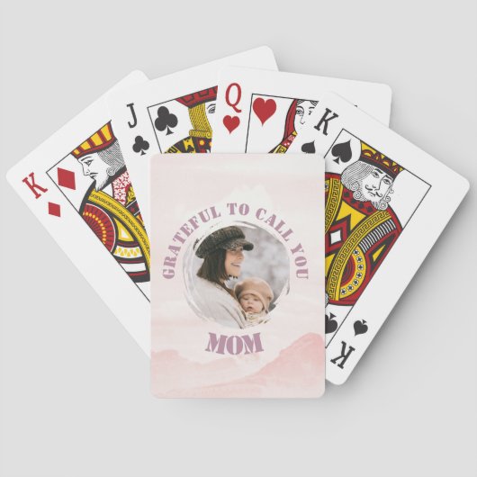 Gepersonaliseerde roze pastel speelkaarten voor ma (Achterkant)