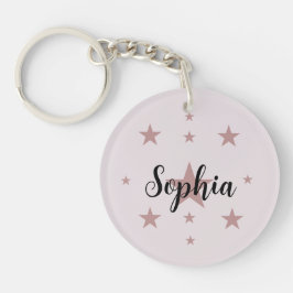 Gepersonaliseerde Roze Pastel Star Acryl Sleutelha Sleutelhanger