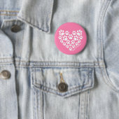 Gepersonaliseerde roze paw print ronde button 5,7 cm (In situ)